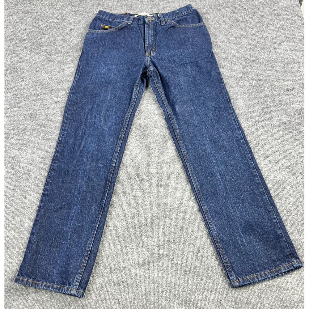 Lee Regular Fit Jeans Mens 30x31 Dark Indigo Straight Leg Denim Blue